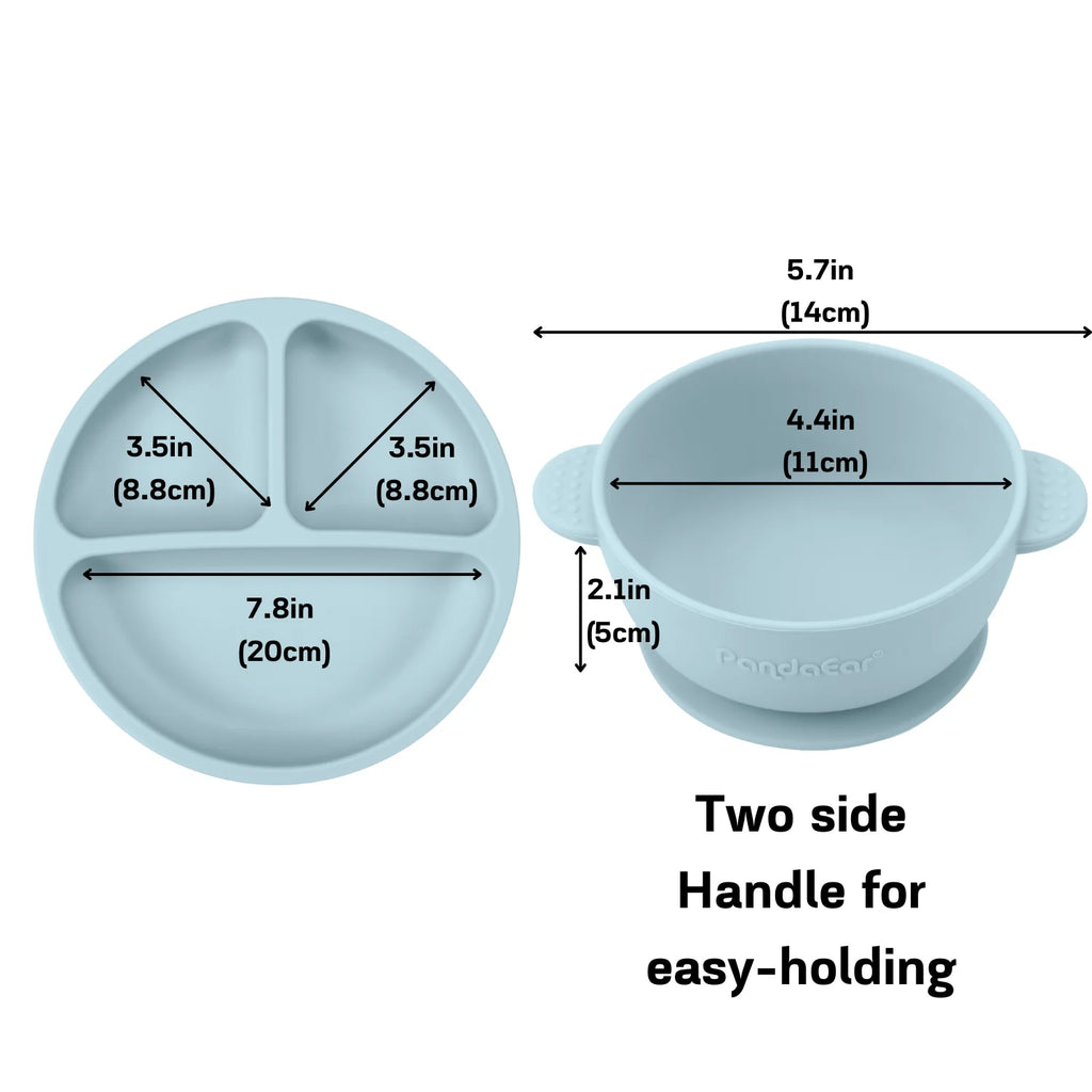12-Piece Silicone Baby Feeding Set with Adjustable Bib, Suction Bowl, Straw Cup
